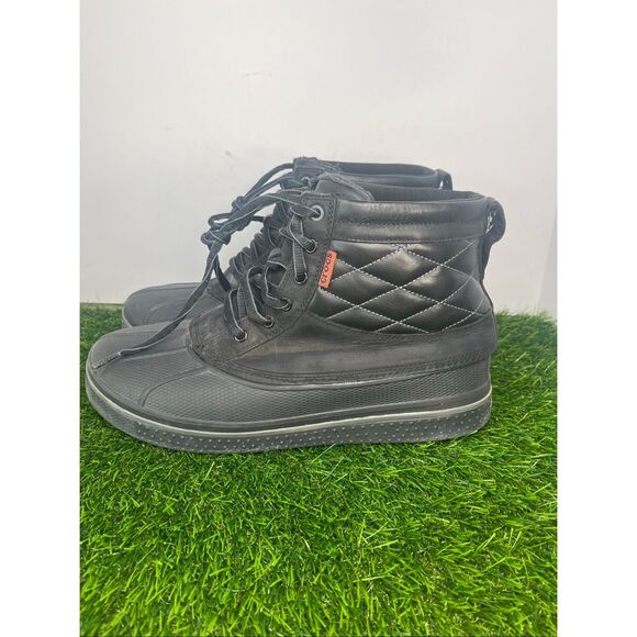 CROCS Other - Crocs AllCast Duck Boots Black Quilted Faux Fur Men’s Size 11